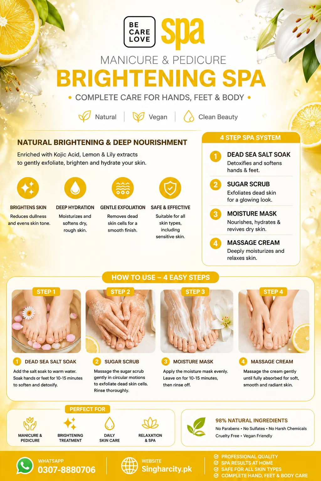 BCL SPA Mini 4-Step Set Lemon + Lily Brightening Manicure & Pedicure - Image 7