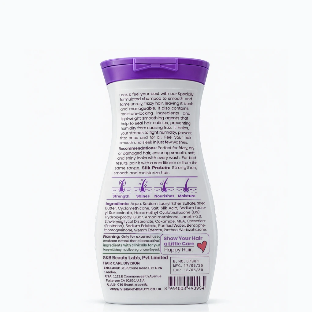 vibrant beauty shampoo for anti frizz description